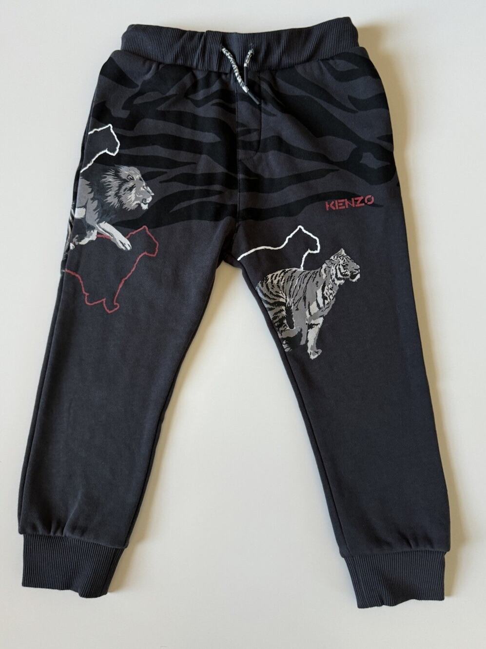 NWT Kenzo Animal Print Boys Joggers Black Size 4